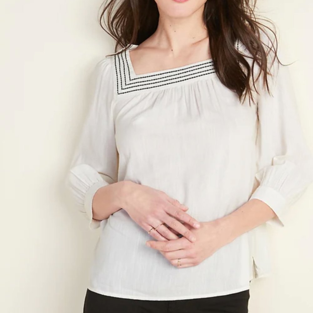 Relaxed Square-Neck Top